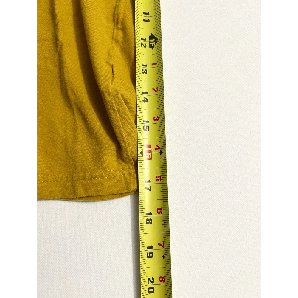 The North Face Men's Long Sleeve Graphic T-Shirt Mustard Yellow Large Logo Tee
